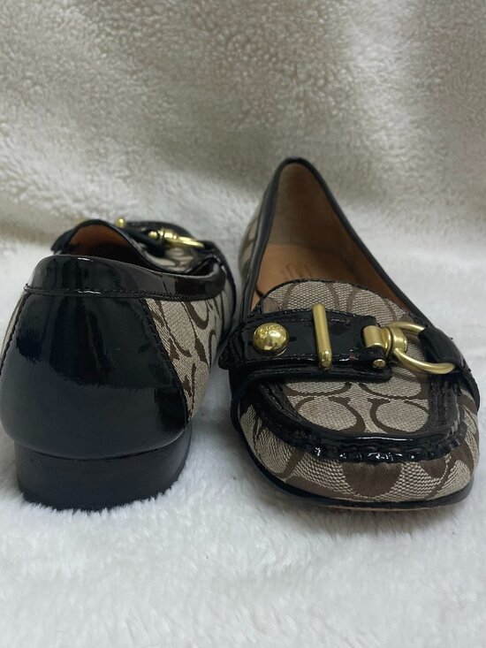 Women's Sz 8.5 B Coach Elkie Slip-on Loafers w/Logo Pattern F2070/H10 - Picture 3 of 9
